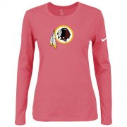 Wholesale Cheap Women's Nike Washington Redskins Of The City Long Sleeve Tri-Blend NFL T-Shirt Pink