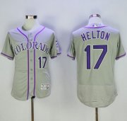Wholesale Cheap Rockies #17 Todd Helton Grey Flexbase Authentic Collection Stitched MLB Jersey