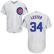 Wholesale Cheap Cubs #34 Jon Lester White(Blue Strip) Flexbase Authentic Collection Stitched MLB Jersey