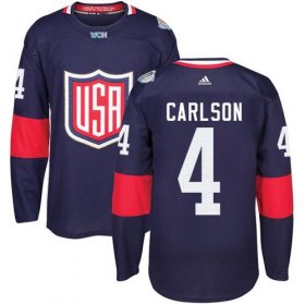 Wholesale Cheap Team USA #4 John Carlson Navy Blue 2016 World Cup Stitched Youth NHL Jersey