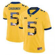 Wholesale Cheap West Virginia Mountaineers 5 Chris Chugunov Yellow Fashion College Football Jersey