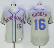 Wholesale Cheap Mets #16 Dwight Gooden Grey Flexbase Authentic Collection Stitched MLB Jersey
