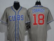 Wholesale Cheap Cubs #18 Ben Zobrist Grey New Cool Base Alternate Road Stitched MLB Jersey