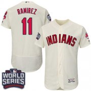 Wholesale Cheap Indians #11 Jose Ramirez Cream Flexbase Authentic Collection 2016 World Series Bound Stitched MLB Jersey