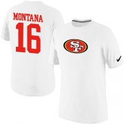Wholesale Cheap Nike San Francisco 49ers #16 Joe Montana Name & Number NFL T-Shirt White