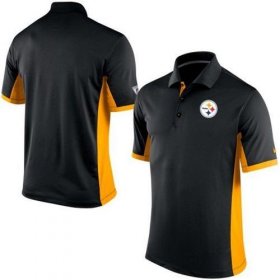 Wholesale Cheap Men\'s Nike NFL Pittsburgh Steelers Black Team Issue Performance Polo
