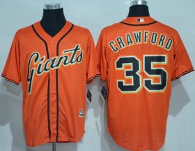 Wholesale Cheap Giants #35 Brandon Crawford Orange New Cool Base Alternate Stitched MLB Jersey