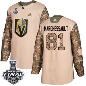 Wholesale Cheap Adidas Golden Knights #81 Jonathan Marchessault Camo Authentic 2017 Veterans Day 2018 Stanley Cup Final Stitched NHL Jersey
