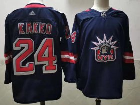 Wholesale Cheap Men\'s New York Rangers #24 Kaapo Kakko Navy Blue Adidas 2020-21 Stitched NHL Jersey