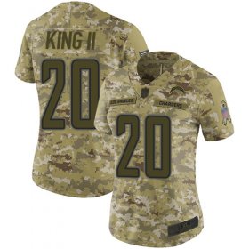 Wholesale Cheap Nike Chargers #20 Desmond King II Camo Women\'s Stitched NFL Limited 2018 Salute to Service Jersey