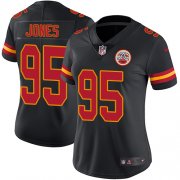 Wholesale Cheap Nike Chiefs #95 Chris Jones Black Women's Stitched NFL Limited Rush Jersey
