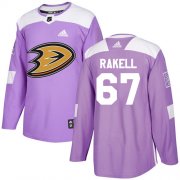 Wholesale Cheap Adidas Ducks #67 Rickard Rakell Purple Authentic Fights Cancer Youth Stitched NHL Jersey