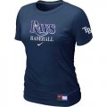 Wholesale Cheap Women's Tampa Bay Rays Nike Short Sleeve Practice MLB T-Shirt Midnight Blue
