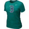 Wholesale Cheap Women's MLB Boston Red Sox Heathered Nike Blended T-Shirt Light Green