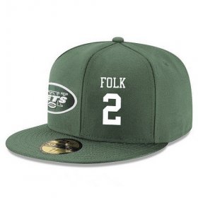 Wholesale Cheap New York Jets #2 Nick Folk Snapback Cap NFL Player Green with White Number Stitched Hat