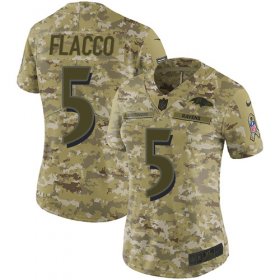 Wholesale Cheap Nike Ravens #5 Joe Flacco Camo Women\'s Stitched NFL Limited 2018 Salute to Service Jersey