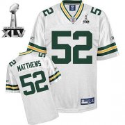 Wholesale Cheap Packers #52 Clay Matthews White Super Bowl XLV Stitched NFL Jersey