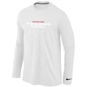 Wholesale Cheap Nike Houston Texans Authentic Font Long Sleeve T-Shirt White
