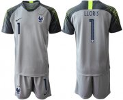 Wholesale Cheap France #1 LLORIS Grey Goalkeeper Soccer Country Jersey