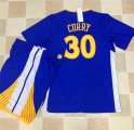 Wholesale Cheap Warriors #30 Stephen Curry Blue Long Sleeve A Set Stitched NBA Jersey