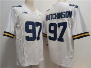 Cheap Men's Michigan Wolverines #97 Aidan Hutchinson White 2023 F.U.S.E. Stitched Jersey