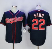 Wholesale Cheap Twins #22 Miguel Sano Navy Blue Alternate Road New Cool Base Stitched MLB Jersey