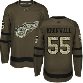 Wholesale Cheap Adidas Red Wings #55 Niklas Kronwall Green Salute to Service Stitched NHL Jersey
