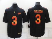 Wholesale Cheap Men's Denver Denver Broncos #3 Russell Wilson Black Nike Red Orange Stripe Vapor Limited NFL Jersey