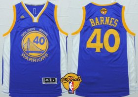 Wholesale Cheap Men\'s Golden State Warriors #40 Harrison Barnes Blue 2017 The NBA Finals Patch Jersey