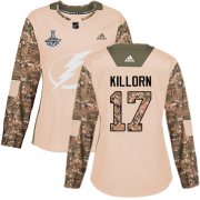 Cheap Adidas Lightning #17 Alex Killorn Camo Authentic 2017 Veterans Day Women's 2020 Stanley Cup Champions Stitched NHL Jersey