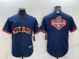 Wholesale Cheap Men's Houston Astros Navy Blue Rainbow Champions Big Logo Stitched MLB Cool Base Nike Jersey