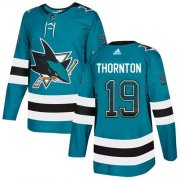 Wholesale Cheap Adidas Sharks #19 Joe Thornton Teal Home Authentic Drift Fashion Stitched NHL Jersey