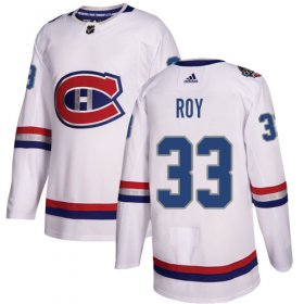 Wholesale Cheap Adidas Canadiens #33 Patrick Roy White Authentic 2017 100 Classic Stitched Youth NHL Jersey