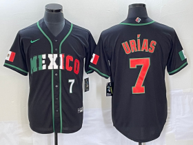 Wholesale Cheap Men\'s Mexico Baseball #7 Julio Urias Number 2023 Black World Baseball Classic Stitched Jersey8