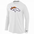 Wholesale Cheap Nike Denver Broncos Logo Long Sleeve T-Shirt White
