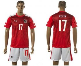 Wholesale Cheap Austria #17 Klein Red Home Soccer Country Jersey
