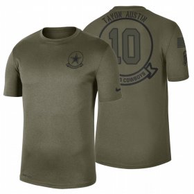 Wholesale Cheap Dallas Cowboys #10 Tavon Austin Olive 2019 Salute To Service Sideline NFL T-Shirt
