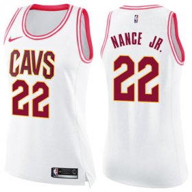 Wholesale Cheap Nike Cleveland Cavaliers #22 Larry Nance Jr. White Pink Women\'s NBA Swingman Fashion Jersey
