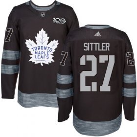 Wholesale Cheap Adidas Maple Leafs #27 Darryl Sittler Black 1917-2017 100th Anniversary Stitched NHL Jersey