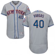 Wholesale Cheap Mets #40 Jason Vargas Grey Flexbase Authentic Collection Stitched MLB Jersey