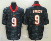 Wholesale Cheap Men's Cincinnati Bengals #9 Joe Burrow 2020 Camo Limited Stitched Nike NFL Jersey