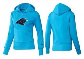 Wholesale Cheap Women\'s Carolina Panthers Logo Pullover Hoodie Blue