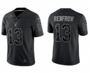 Wholesale Cheap Men's Las Vegas Raiders #13 Hunter Renfrow Black Reflective Limited Stitched Football Jersey