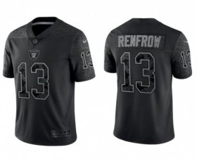Wholesale Cheap Men\'s Las Vegas Raiders #13 Hunter Renfrow Black Reflective Limited Stitched Football Jersey