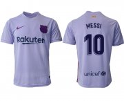 Wholesale Cheap Men 2021-2022 Club Barcelona away aaa version purple 10 Soccer Jerseys