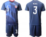 Wholesale Cheap Men 2020-2021 Season National team United States away blue 3 Soccer Jersey