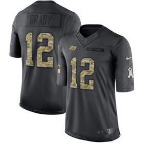 Wholesale Cheap Nike Buccaneers #12 Tom Brady Black Youth Stitched NFL Limited 2016 Salute to Service Jersey