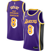 Wholesale Cheap Men's Los Angeles Lakers #8 Kobe Bryant Purple R.I.P Signature Swingman Jerseys