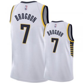 Wholesale Cheap Nike Pacers #7 Malcolm Brogdon White Association Edition Men\'s NBA Jersey
