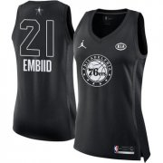 Wholesale Cheap Nike Philadelphia 76ers #21 Joel Embiid Black Women's NBA Jordan Swingman 2018 All-Star Game Jersey